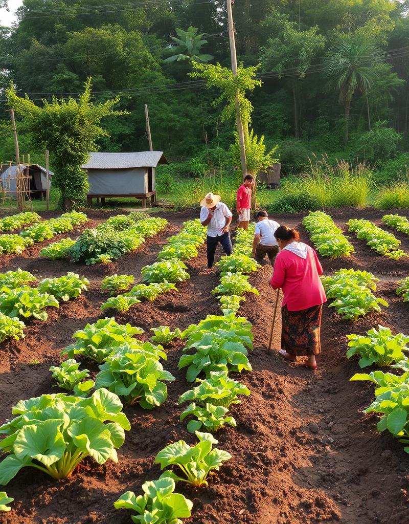 Kebun komunitas dengan petani lokal